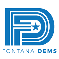 A stylized F and D with a star in the center. Fontana Dems logo.